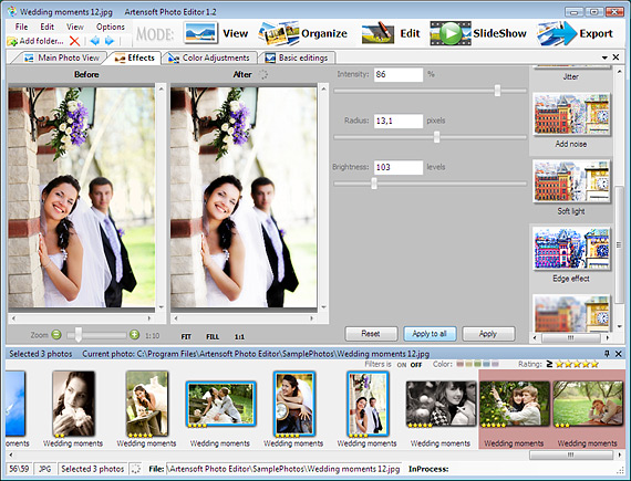 Soft light photography effect