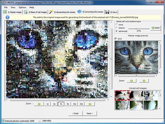 Correcting the photo moscaic