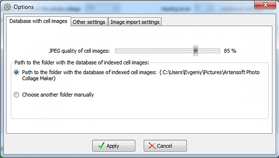 Photo collage database options