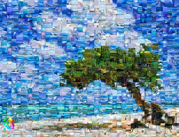 Mit Artensoft Photo Mosaic Wizard können Sie ein beeindruckendes Fotomosaik erstellen